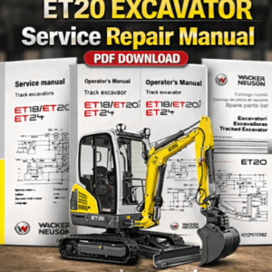 Service Repair Manual for Wacker Neuson ET20 Excavator, showcasing detailed diagrams and maintenance instructions