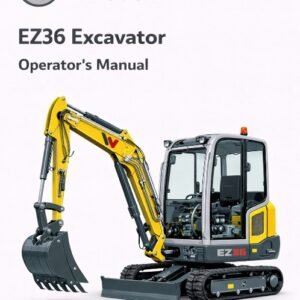 Wacker Neuson EZ36 Excavator Operator's Manual cover featuring the model name and a graphic of the excavator