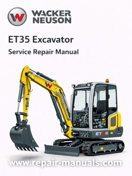 Service Repair Manual for Wacker Neuson ET35 Excavator, showcasing detailed diagrams and maintenance instructions
