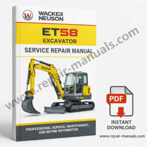 Service Repair Manual for Wacker Neuson ET58 Excavator, showcasing detailed diagrams and maintenance instructions