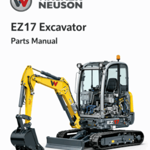 Wacker Neuson EZ17 Excavator Parts Manual cover featuring an illustration of the excavator and parts list