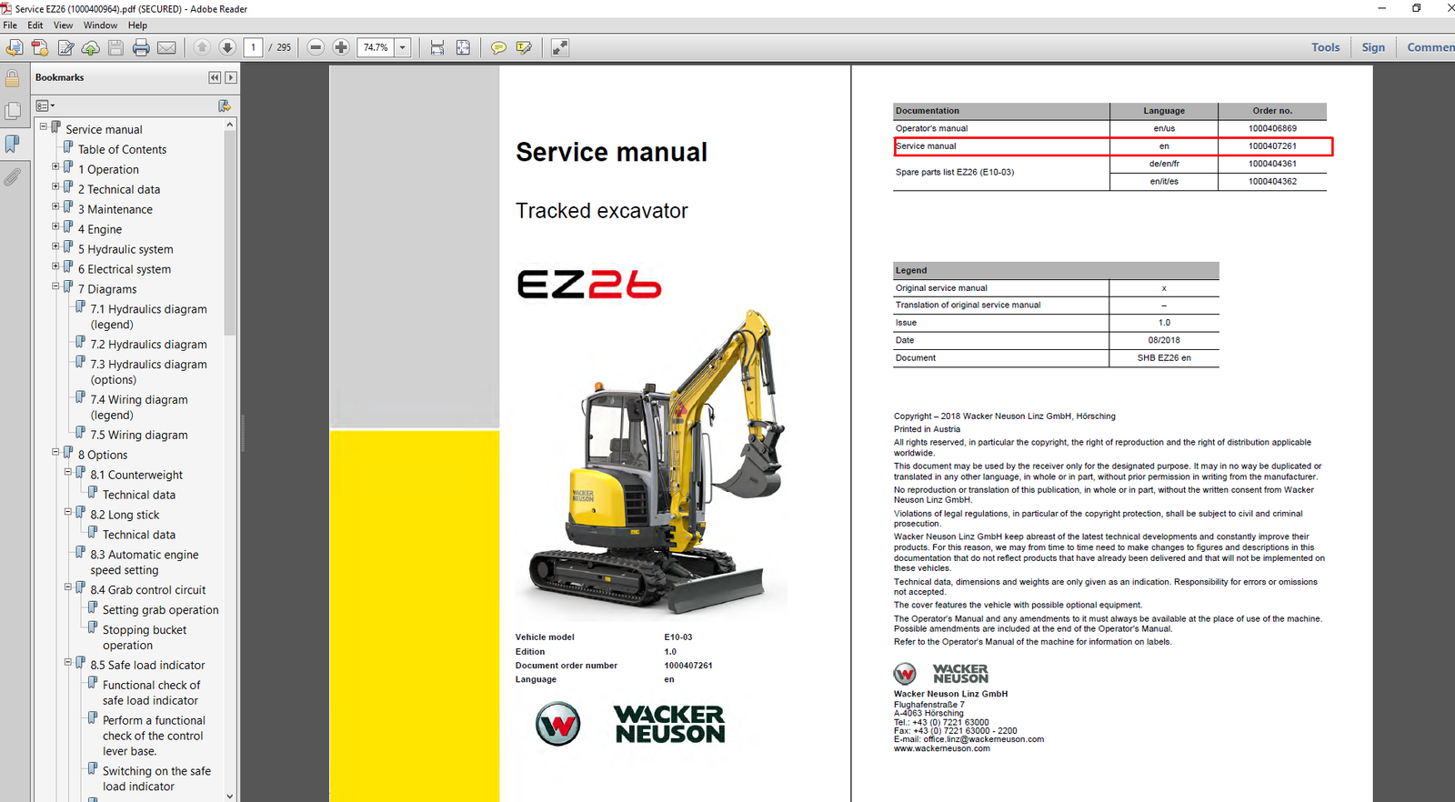 Wacker Neuson EZ26 Excavator Service Repair Manual, highlighting essential repair guidelines and technical specifications