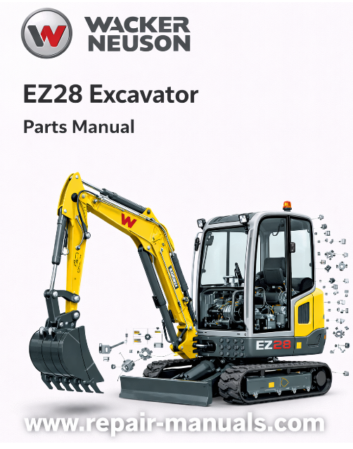 Parts manual for Wacker Neuson EZ28 Excavator, showcasing diagrams and specifications for efficient maintenance and repairs