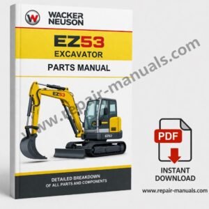 Parts manual for Wacker Neuson EZ53 Excavator, showcasing diagrams and specifications for efficient equipment servicing