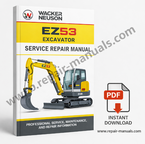 Service Repair Manual for Wacker Neuson EZ53 Excavator, showcasing detailed diagrams and maintenance instructions