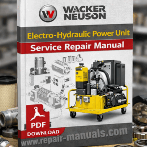 Service repair manual for Wacker Neuson Electro-hydraulic power unit, showcasing diagrams and maintenance instructions