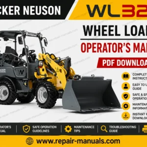 Wacker Neuson WL32 Wheel Loader Operator's Manual cover featuring the loader and safety instructions