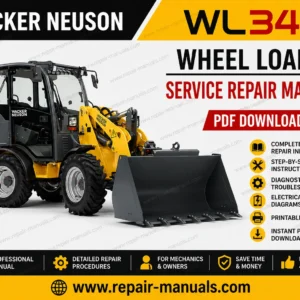 Service Repair Manual for Wacker Neuson WL34 Wheel Loader, showcasing diagrams and maintenance instructions