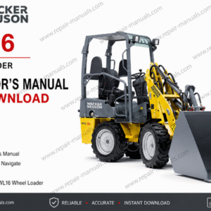 Wacker Neuson WL16 Wheel Loader Operator's Manual cover featuring the loader and safety instructions