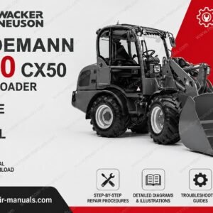 Service repair manual cover for Wacker Neuson Weidemann 2070 CX50 Wheel Loader, featuring the model and brand name prominently