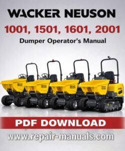 Wacker Neuson 1001, 1501, 1601, 2001 Dumper Operator’s Manual