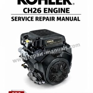 Kohler CH26 Engine Service Repair Manual cover featuring technical illustrations and detailed service instructions