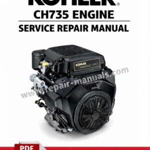 Kohler CH735 Engine Service Repair Manual cover featuring detailed engine diagrams and maintenance instructions