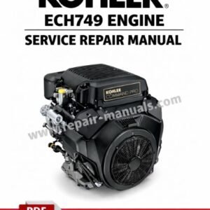 Cover of the Kohler ECH749 Engine Service Repair Manual, showcasing essential repair guidelines and technical illustrations