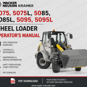 Operator's manual for Wacker Neuson Kramer 5075, 5075L, 5085, 5085L, 5095, and 5095L wheel loaders