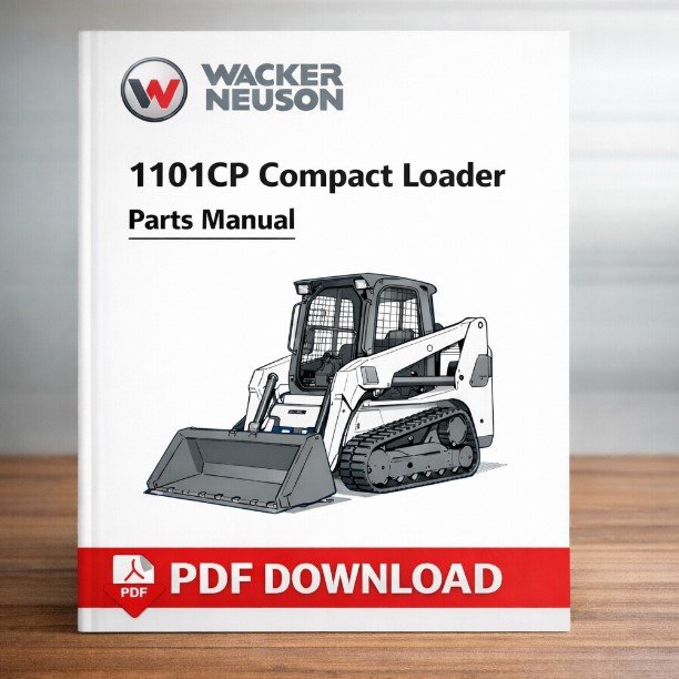 Parts manual for Wacker Neuson 1101C Compact Loader, showcasing components and assembly instructions for repairs