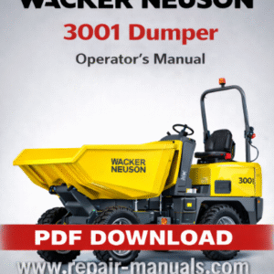 Wacker Neuson 3001 Dumper Operator's Manual cover featuring the model name and a graphic of the dumper