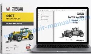 Parts manual for Wacker Neuson 4407 Telehandler, displaying diagrams and part names for maintenance and repair