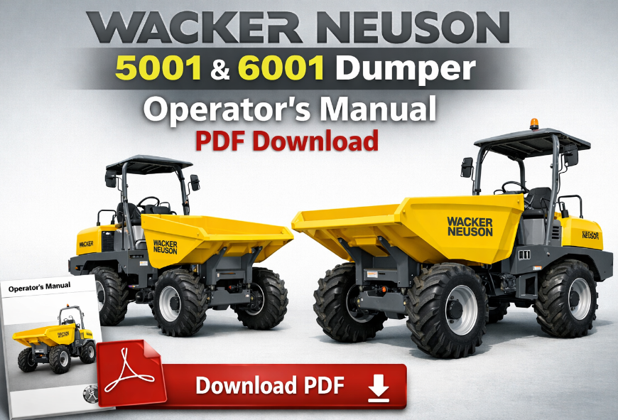 Cover of the Wacker Neuson 5001 and 6001 Dumper Operator's Manual, highlighting key operational features and guidelines