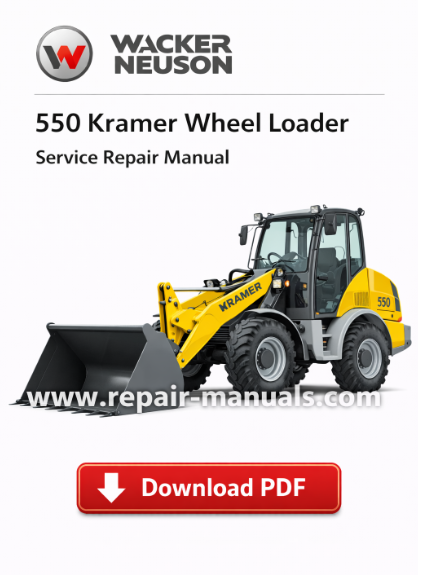 Service Repair Manual for Wacker Neuson 550 Kramer Wheel Loader, displaying detailed diagrams and maintenance instructions