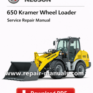 Wacker Neuson 650 Kramer Wheel Loader Service Manual cover, showcasing the loader with essential repair and service details