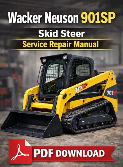 Service repair manual for Wacker Neuson 901SP Skid Steer, showcasing detailed diagrams and instructions