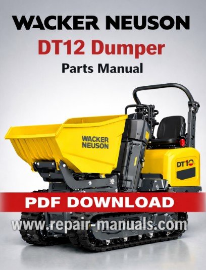 Parts manual for Wacker Neuson DT12 Dumper, displaying diagrams and specifications for maintenance and repairs
