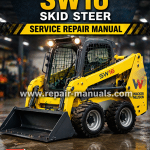 Wacker Neuson SW16 Skid Steer Service Repair Manual cover featuring the model and technical illustrations