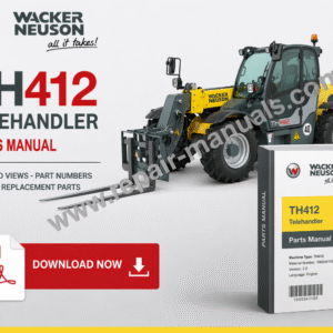 Parts manual for Wacker Neuson TH412 Telehandler, displaying diagrams and part numbers for maintenance and repairs
