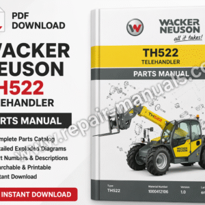 Parts manual for Wacker Neuson TH522 Telehandler, showcasing diagrams and component details for maintenance