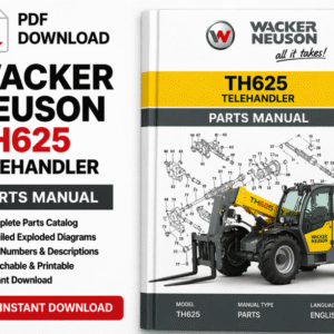 Wacker Neuson TH625 Telehandler Parts Manual cover featuring the model name and technical illustrations