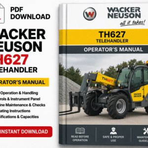 Wacker Neuson TH627 Telehandler Operator's Manual, showcasing the model title and key operational information for users