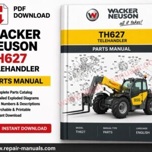 Parts manual for Wacker Neuson TH627 Telehandler, displaying diagrams and part numbers for maintenance and repairs