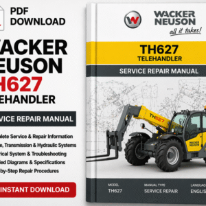 Service Repair Manual for Wacker Neuson TH627 Telehandler, showcasing detailed diagrams and maintenance instructions