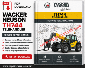 Service Repair Manual for Wacker Neuson TH744 Telehandler, showcasing detailed diagrams and maintenance instructions