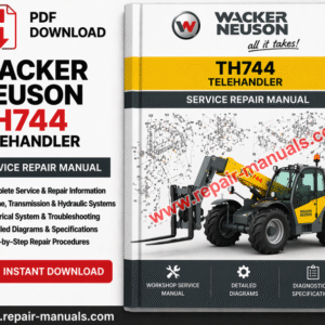 Service Repair Manual for Wacker Neuson TH744 Telehandler, showcasing detailed diagrams and maintenance instructions