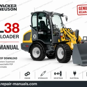 Wacker Neuson WL38 Wheel Loader Parts Manual cover featuring detailed diagrams and part listings for maintenance and repair