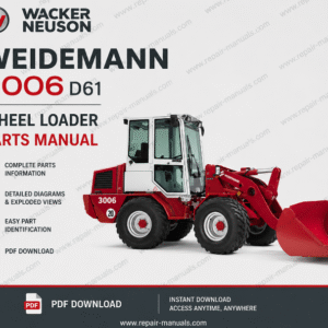 Wacker Neuson Weidemann 3006 D61 Wheel Loader parts manual, providing essential information on parts and maintenance