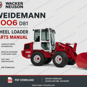 Wacker Neuson Weidemann 3006 D81 Wheel Loader parts manual, providing essential information on parts and maintenance