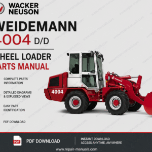 Parts manual for Wacker Neuson Weidemann 4004 D/D Wheel Loader, detailing components and assembly instructions
