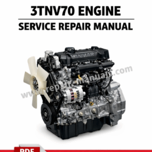 Yanmar 3TNV70 Engine Service Repair Manual cover featuring technical illustrations and detailed repair instructions