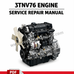 Yanmar 3TNV76 Engine Service Repair Manual cover featuring technical illustrations and detailed repair instructions