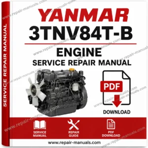 Yanmar 3TNV84T0-B Engine Service Repair Manual cover featuring technical illustrations and detailed service instructions