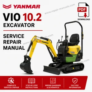 Yanmar VIO 10.2 Excavator Service Repair Manual, showcasing the title and relevant technical diagrams