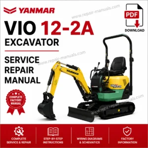 Yanmar VIO 12-2A Excavator service repair manual, showcasing the model and detailed diagrams