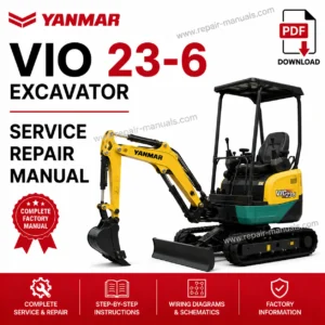 Service Repair Manual for Yanmar VIO 23-6 Excavator, showcasing detailed diagrams and maintenance instructions