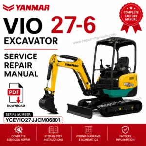 Yanmar VIO 27-6 Excavator Service Manual cover with technical graphics and essential repair information