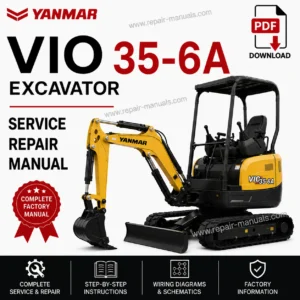 Service Repair Manual for Yanmar VIO 35-6A Excavator, showcasing detailed diagrams and maintenance instructions