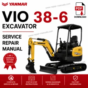 Yanmar VIO 38-6 Excavator Service Manual cover with technical graphics and essential repair information