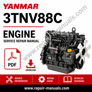Service manual for Yanmar 3TNV88C, displaying detailed diagrams and instructions for engine servicing and repairs